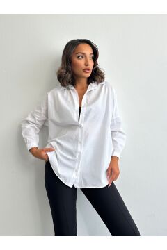 Kadın Oversize Uzun Basic Gömlek
