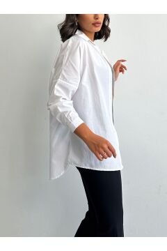 Kadın Oversize Uzun Basic Gömlek