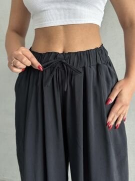 Kadın Modal Karışımlı Dökümlü Geniş Maxi Pantolon