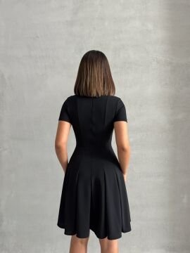 Kadın Düz Eteği Belden Açılan Mini Dokuma Elbise