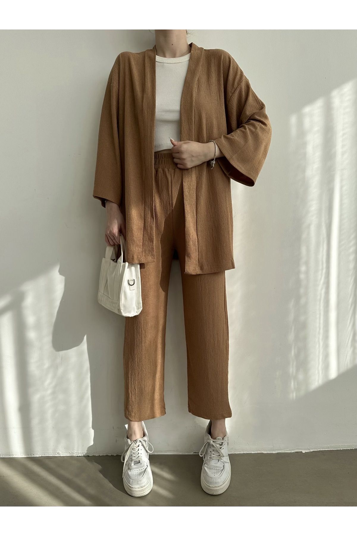 Kadın Kimono Pantolon Örme Takımı