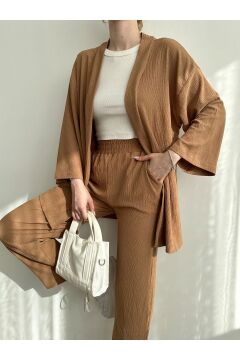 Kadın Kimono Pantolon Örme Takımı