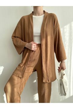 Kadın Kimono Pantolon Örme Takımı