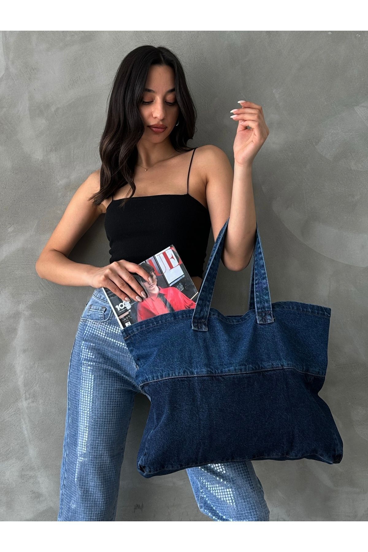 Kadın Askılı Denim Çanta