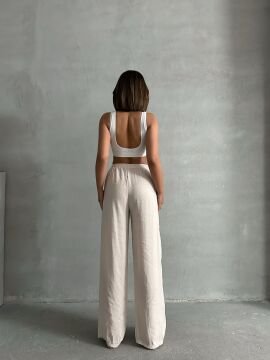 Kadın Soft Modal İçeren Beli Lastikli Palazzo Pantolon