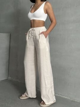 Kadın Soft Modal İçeren Beli Lastikli Palazzo Pantolon