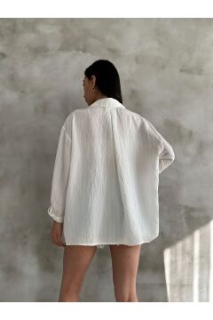 Kadın Fitilli Oversize Gömlek