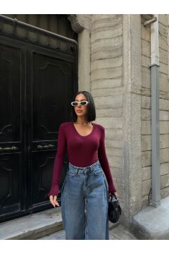 Kadın Soft Touch V Yaka Bluz