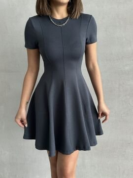 Kadın Soft Kumaş Bele Oturan Mini Elbise