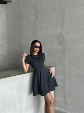 Kadın Soft Kumaş Bele Oturan Mini Elbise