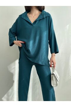 Kadın Polo Yaka Üst Pantolon Ikili Takım