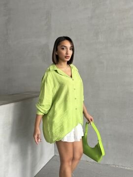 Kadın Modal Dokulu Dökümlü Oversize Gömlek