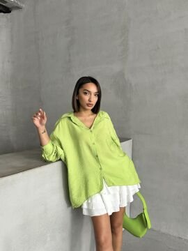 Kadın Modal Dokulu Dökümlü Oversize Gömlek