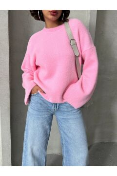 Kadın Bisiklet Yaka Oversize Soft Triko Kazak