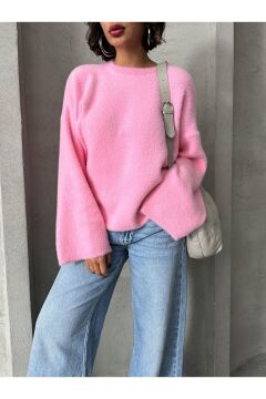 Kadın Bisiklet Yaka Oversize Soft Triko Kazak